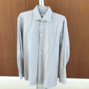 Ermenegildo  Zegna white and brown shirt.